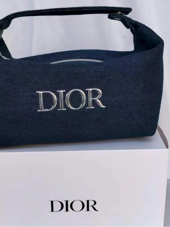 Dior Handbags - GWP!!Dior Black Denim Shoulder Bag with Silver Logo